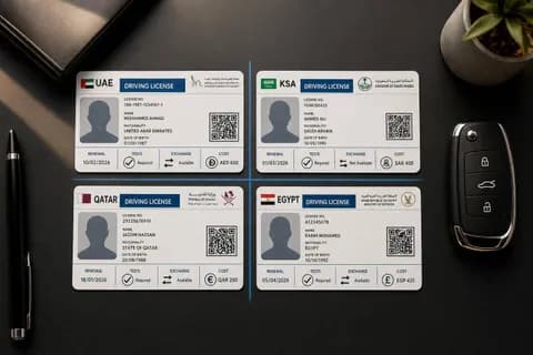 مقارنة رسوم وتجديد رخصة القيادة 2026: الإمارات والسعودية وقطر ومصر مقارنة رسوم وتجديد رخصة القيادة 2026: الإمارات والسعودية وقطر ومصر