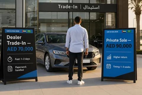 كيفية استبدال سيارتك في الإمارات والسعودية 2026: ما يدفعه التجار مقابل البيع الخاص كيفية استبدال سيارتك في الإمارات والسعودية 2026: ما يدفعه التجار مقابل البيع الخاص