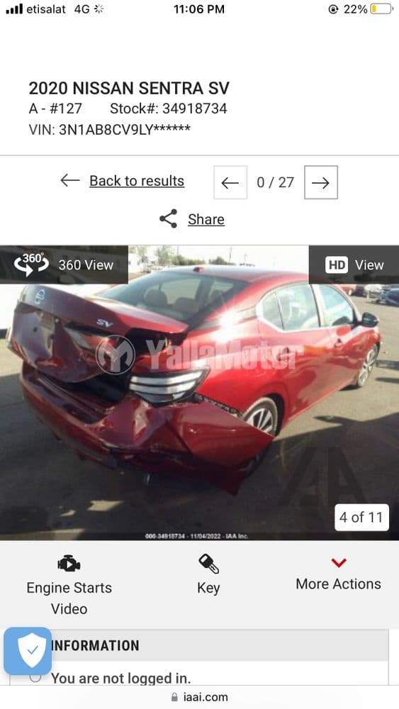 نيسان سنترا 2.0L SV 2020 مستعملة