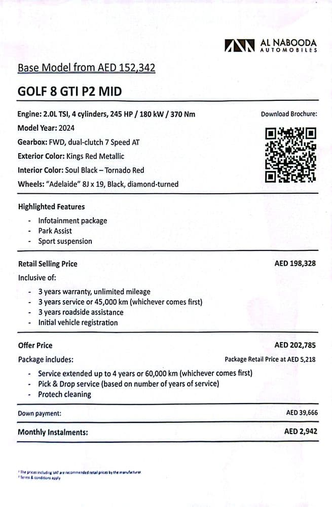 Used Volkswagen Golf GTI 2.0T P2 Mid 2024