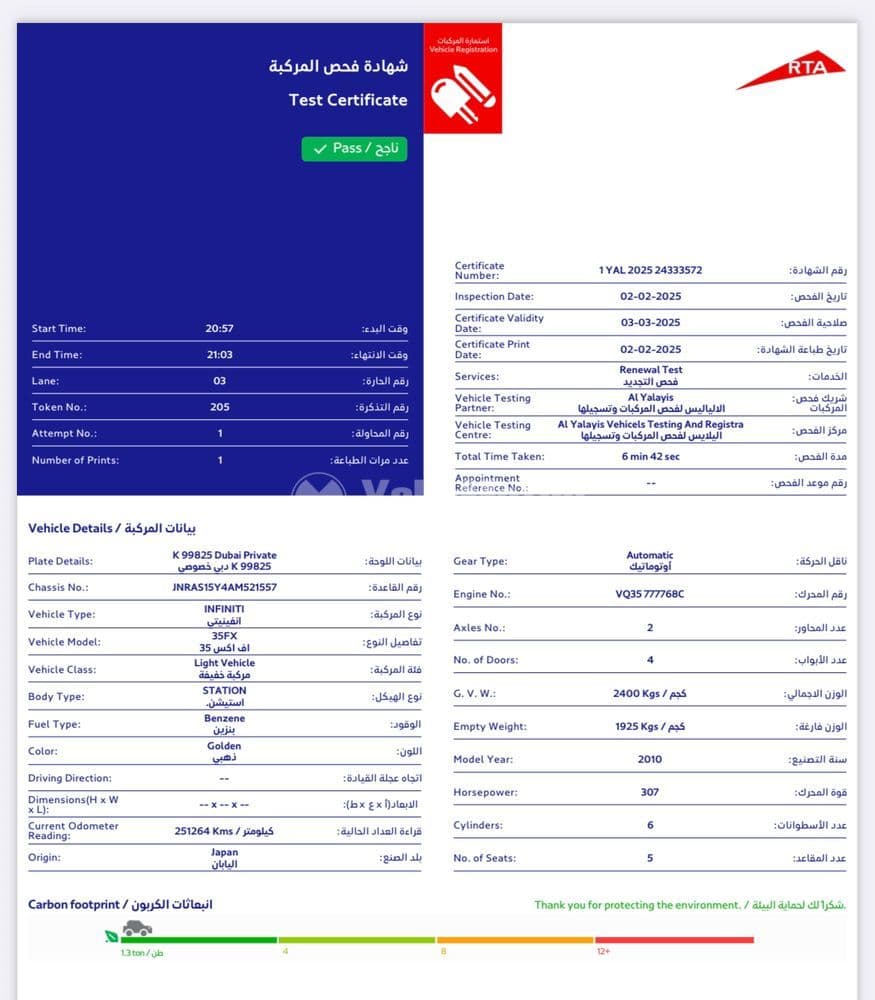 Used Infiniti FX 35 4 Door 3.5L 2010