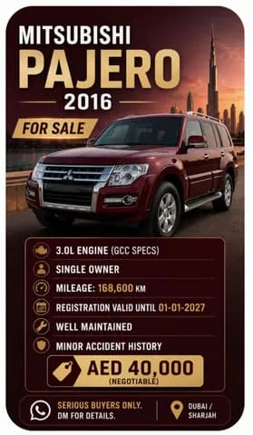 ميتسوبيشي باجيرو 3.0L GL 5 Door 2016 مستعملة