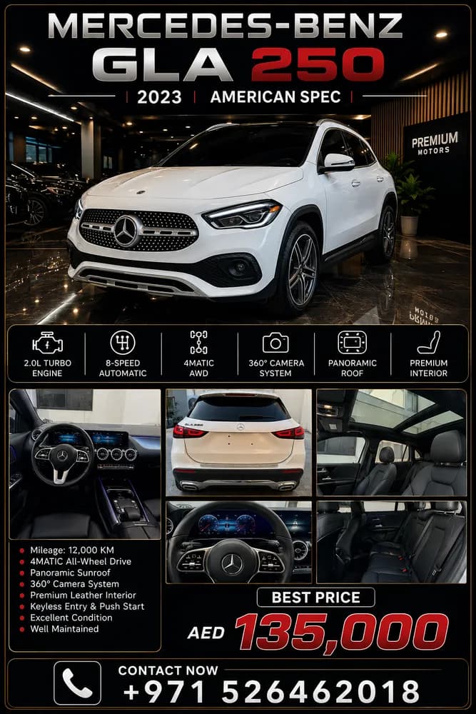 مرسيدس بنز جي ال أي 250 4MATIC 2023 مستعملة مرسيدس بنز جي ال أي 250 4MATIC 2023 مستعملة used_cars.forSale